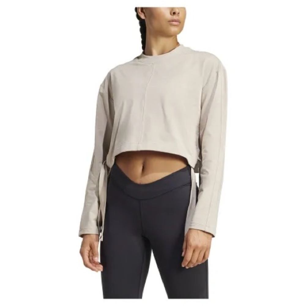 Sale! NWT Adidas Training Yoga Cover Up Sweatshirt, in color wonder beige
